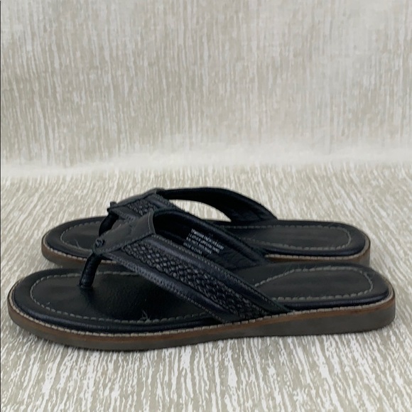 TOMMY BAHAMA MEN’S BLACK LEATHER SANDALS SIZE 11 - Picture 5 of 9